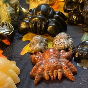 Unlisted live Carved Stone Spider Figurines
